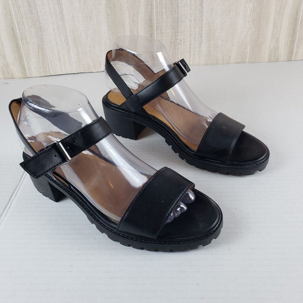 Madewell The Erin Lugsole Strap Sandal True Black Size 8